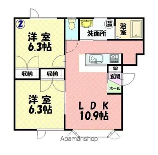 フィールドワン【202号室】の間取り
