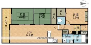 シャルマンコーポ神戸花山【5階】の間取り
