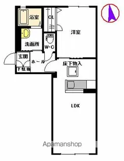 グランドソレイユ柏の森B【1階】の間取り