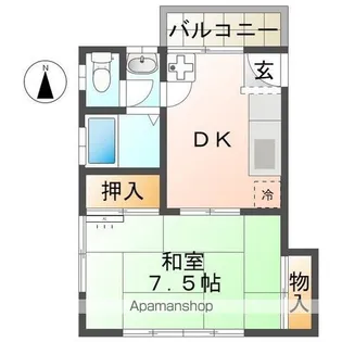 滋賀県東近江市大森町【アパート】の間取り
