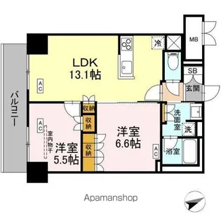 サンジョイアゼロ【2階】の間取り