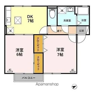 セジュールFXK B【1階】の間取り