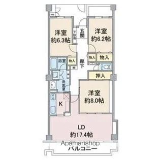 アネシス小幡【3階】の間取り