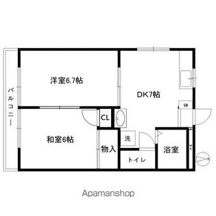 メゾン高砂NO4【302号室】の間取り