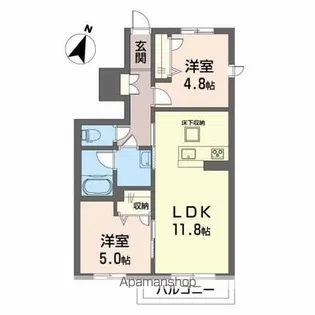 シャーメゾン端岡【1階】の間取り