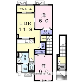 ロズレイ【2階】の間取り