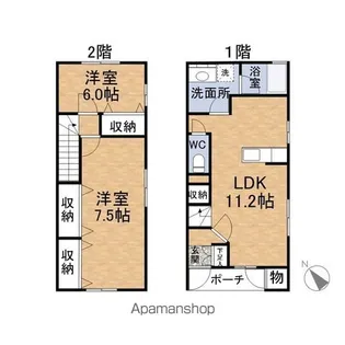 ここも松本【105号室】の間取り