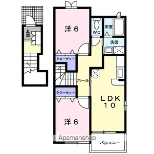 リバーサイド・ビラB【2階】の間取り