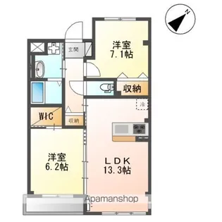 コンフォルト春日西Ⅱ【1階】の間取り