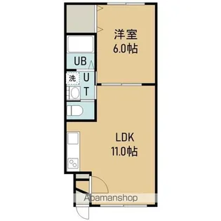 ピュアパレス七重浜【106号室】の間取り