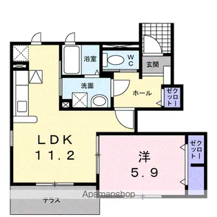 グリーンハイツ鷹取Ⅲ【1階】の間取り