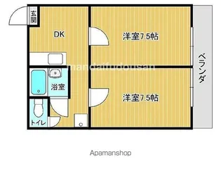 年見サンハイツ【2-8号室】の間取り