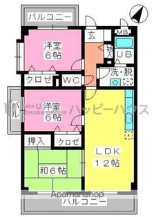 シャトレ天拝【4階】の間取り