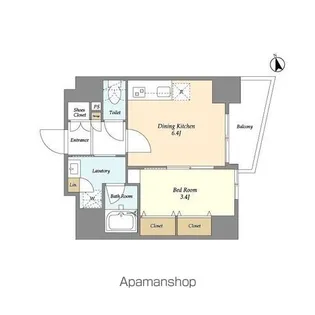 1DKの間取り画像