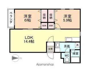 LA.VISTA.WAKABA【402号室】の間取り