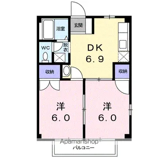 香川県三豊市豊中町本山甲【アパート】の間取り