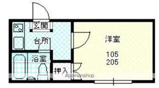 プチハウスM2【205号室】の間取り