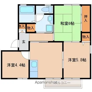 ドミトリーSUZUKI B棟【202号室】の間取り