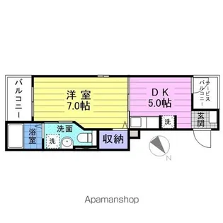 ボヌール・シュン【1階】の間取り