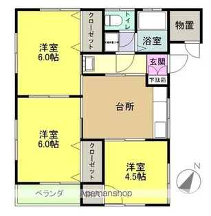 ハイツ川中子【201号室】の間取り