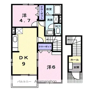 カーサフィオーレA【2階】の間取り