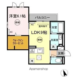 アパッショナート東浜【1階】の間取り
