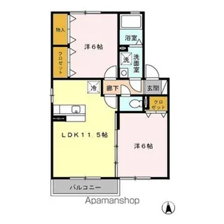 セゾングランモア【2階】の間取り