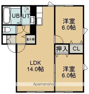 プランドール桔梗【2階】の間取り