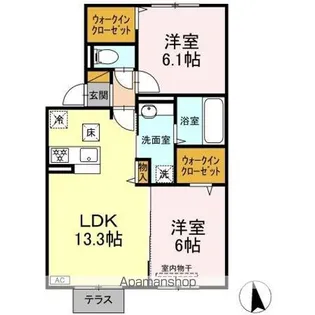インペリアルおおたかの森【1階】の間取り