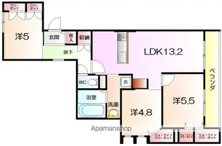 ASTORIA三国ヶ丘【201号室】の間取り