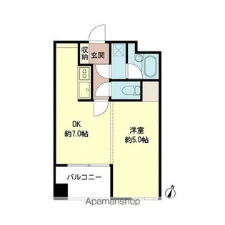 フュージョンハイツ浜町【7階】の間取り