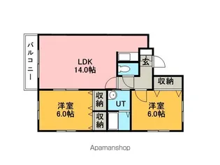 イースヴィレッヂ【2階】の間取り