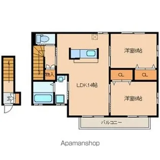 ツインパル阿恵Ⅱ【2階】の間取り