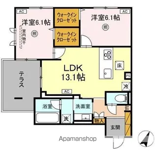 アリストベルトーヤ【1階】の間取り