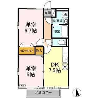 パセオあさかの【1階】の間取り