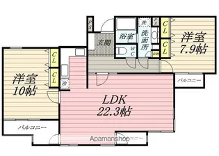コリーヌ北寺尾【1階】の間取り