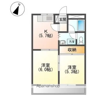 グリーンフィールド【1階】の間取り