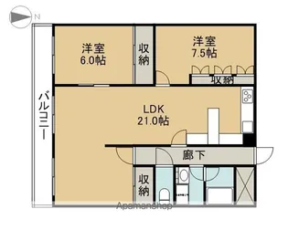 エスポア東海橋B棟【5階】の間取り