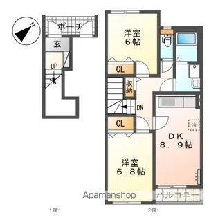ピアコート津屋崎【2階】の間取り