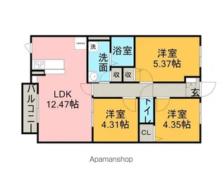すまいる共和西【1階】の間取り