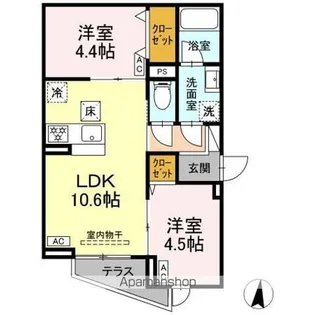 セレスティア東小岩II【1階】の間取り