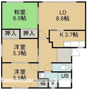 コスモ美原【B-1号室】の間取り
