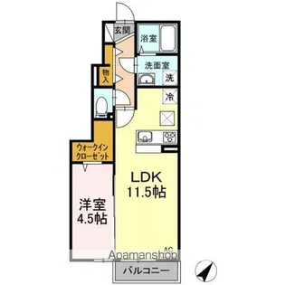 メルヴィオス【1階】の間取り
