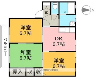 シャーメゾンにっしん【2階】の間取り