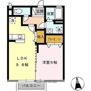 グロワール東合川【2階】の間取り