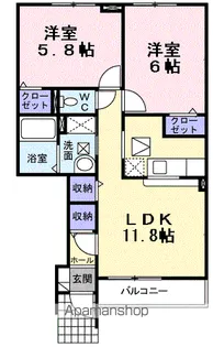 デスパシオB【1階】の間取り