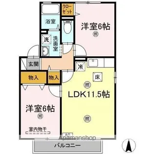 クラウディア B棟【1階】の間取り