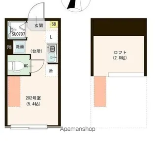 カーサ エスト 小岩【202号室号室】の間取り