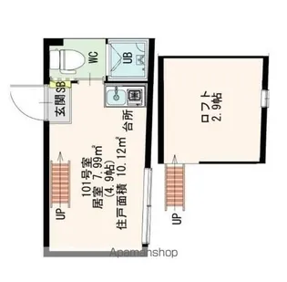 抜弁天フラット【1階】の間取り