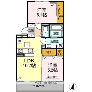 ウエスト ヴィレッジⅢ【1階】の間取り